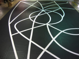 Electra Tarp Black & White Design Guard & Percussion Floor Cover
