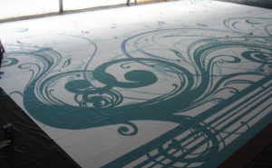 Electra Tarp Digitally Printed Custom Guard & Percussion Floor Cover