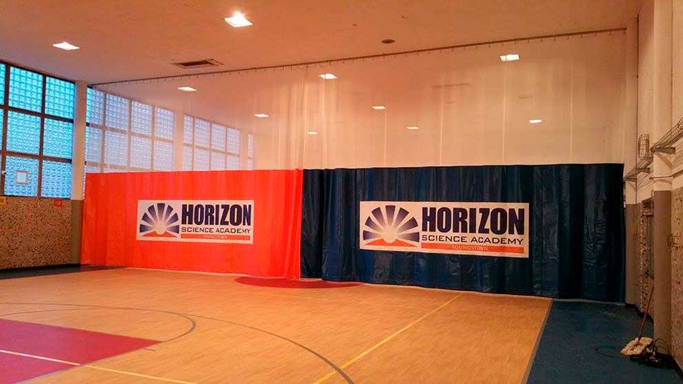 Electra Tarp Custom Gym Divider for Horizon Science Academy