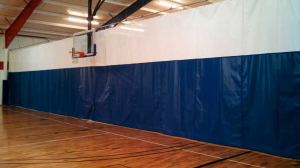 Electra Tarp Blue and White Gym Divider Curtain Detail