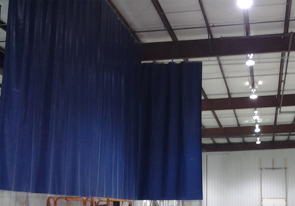 Electra Tarp Blue and Clear Industrial Warehouse Divider