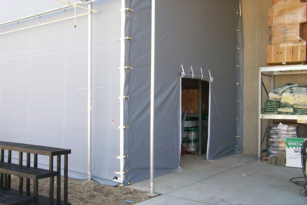 Electra Tarp Custom Vinyl Enclosure with Door Opening