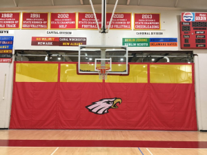 custom gym divider with logo