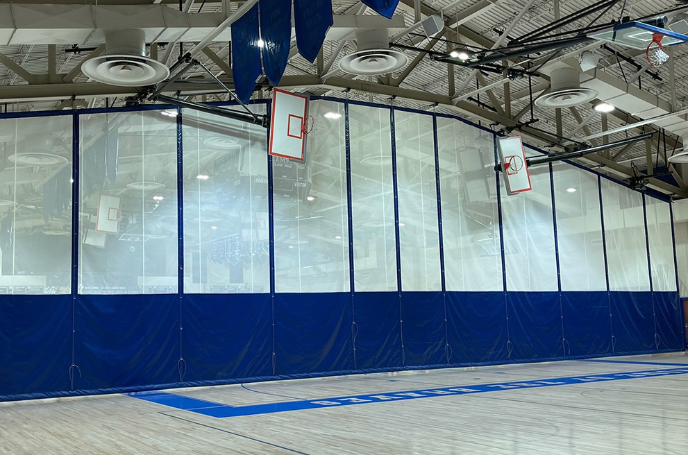 ET Custom Roll Up Gym Divider