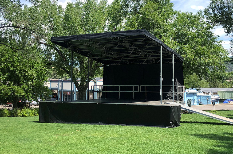 custom canopy tarp for stage
