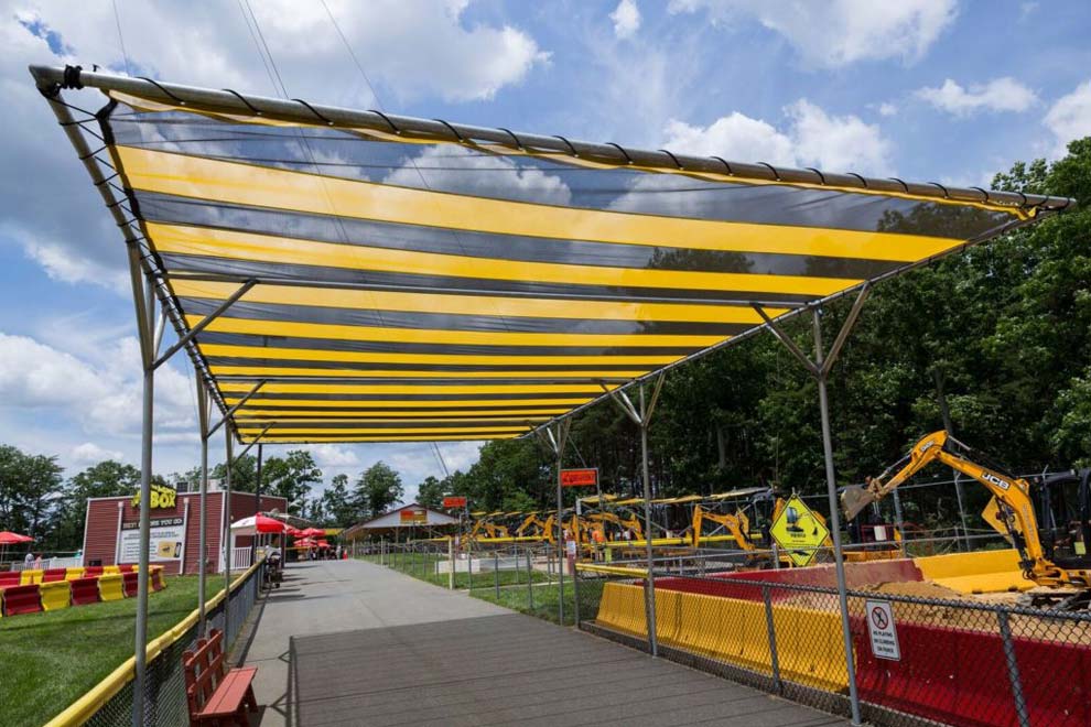 commercial outdoor tarp over walkway