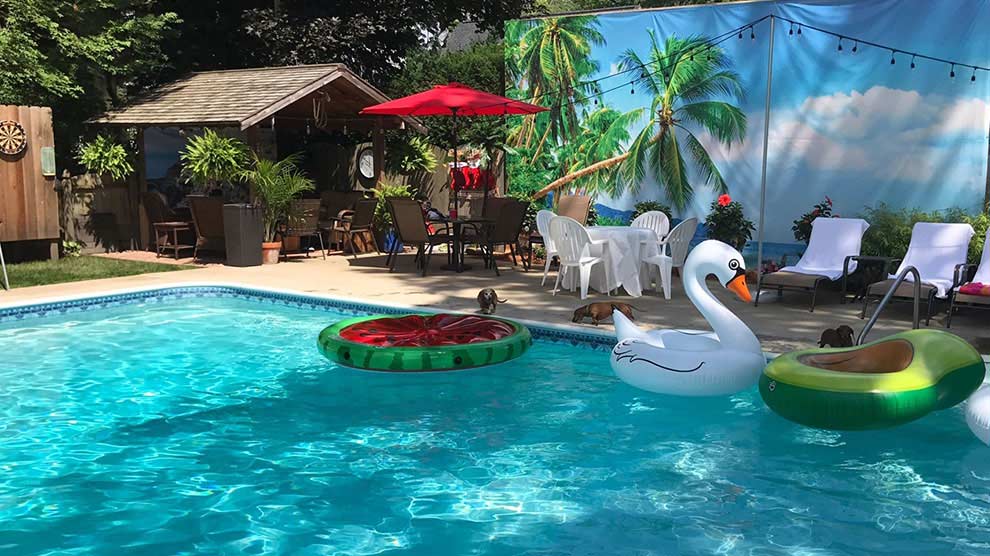 Custom printed tarp for pool