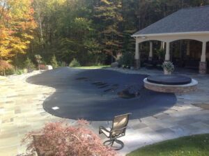 Pool cover for custom-shaped inground pool